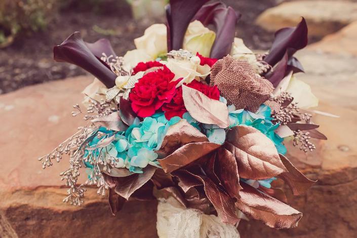 Gorgeous Bronze-Toned Bridal Bouquet
