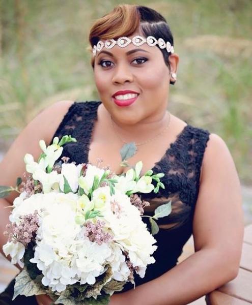 Dazzling Bride With Her Bouquet